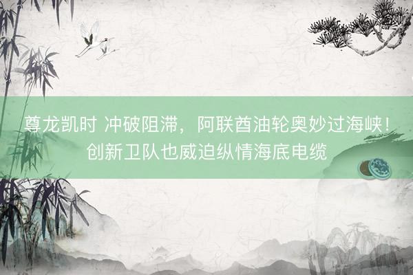 尊龙凯时 冲破阻滞，阿联酋油轮奥妙过海峡！创新卫队也威迫纵情海底电缆