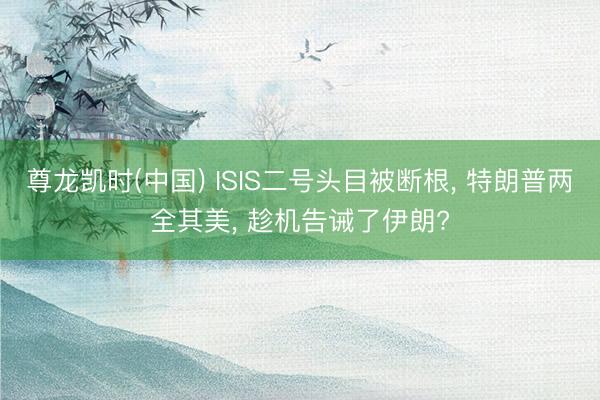 尊龙凯时(中国) ISIS二号头目被断根， 特朗普两全其美， 趁机告诫了伊朗?
