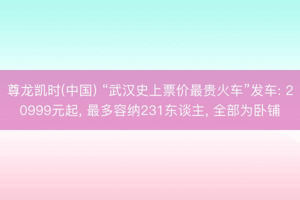 尊龙凯时(中国) “武汉史上票价最贵火车”发车: 20999元起， 最多容纳231东谈主， 全部为卧铺