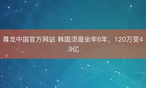 尊龙中国官方网站 韩国须眉坐牢6年，120万变4.9亿