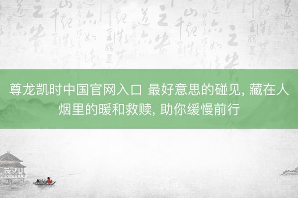 尊龙凯时中国官网入口 最好意思的碰见， 藏在人烟里的暖和救赎， 助你缓慢前行