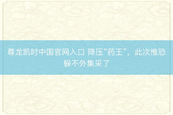 尊龙凯时中国官网入口 降压“药王”，此次惟恐躲不外集采了