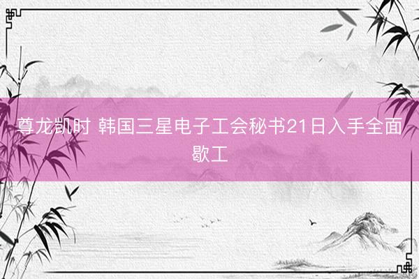 尊龙凯时 韩国三星电子工会秘书21日入手全面歇工