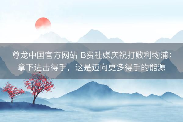 尊龙中国官方网站 B费社媒庆祝打败利物浦:拿下进击得手,这是迈向更多得手的能源
