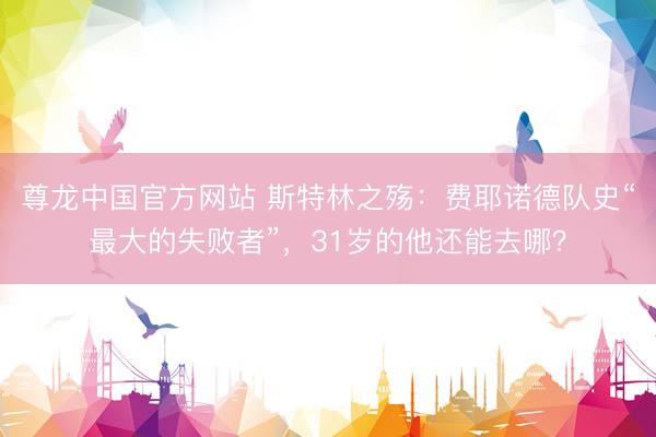 尊龙中国官方网站 斯特林之殇：费耶诺德队史“最大的失败者”，31岁的他还能去哪？