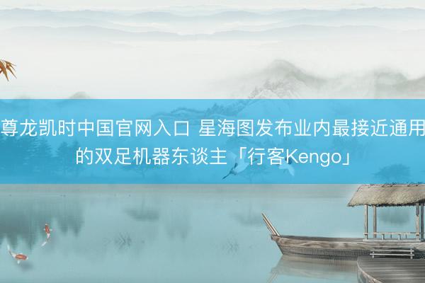 尊龙凯时中国官网入口 星海图发布业内最接近通用的双足机器东谈主「行客Kengo」