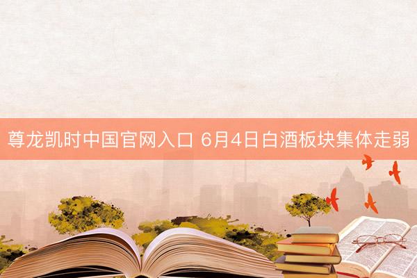 尊龙凯时中国官网入口 6月4日白酒板块集体走弱