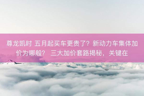 尊龙凯时 五月起买车更贵了？新动力车集体加价为哪般？ 三大加价套路揭秘，关键在