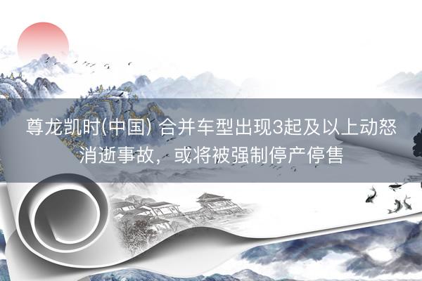 尊龙凯时(中国) 合并车型出现3起及以上动怒消逝事故，或将被强制停产停售