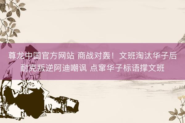 尊龙中国官方网站 商战对轰！文班淘汰华子后耐克叛逆阿迪嘲讽 点窜华子标语撑文班