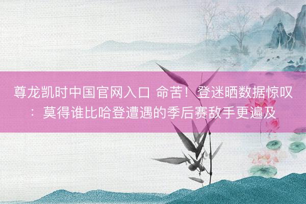 尊龙凯时中国官网入口 命苦！登迷晒数据惊叹：莫得谁比哈登遭遇的季后赛敌手更遍及