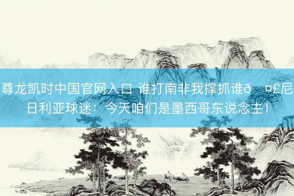 尊龙凯时中国官网入口 谁打南非我撑抓谁🤣尼日利亚球迷：今天咱们是墨西哥东说念主！
