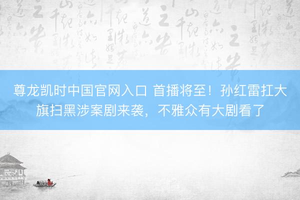 尊龙凯时中国官网入口 首播将至！孙红雷扛大旗扫黑涉案剧来袭，不雅众有大剧看了