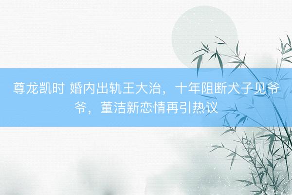 尊龙凯时 婚内出轨王大治，十年阻断犬子见爷爷，董洁新恋情再引热议