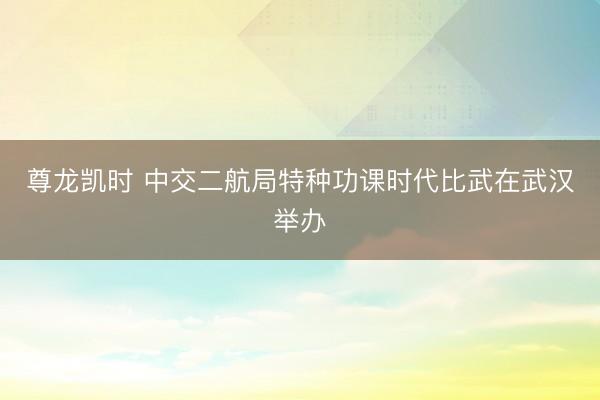尊龙凯时 中交二航局特种功课时代比武在武汉举办