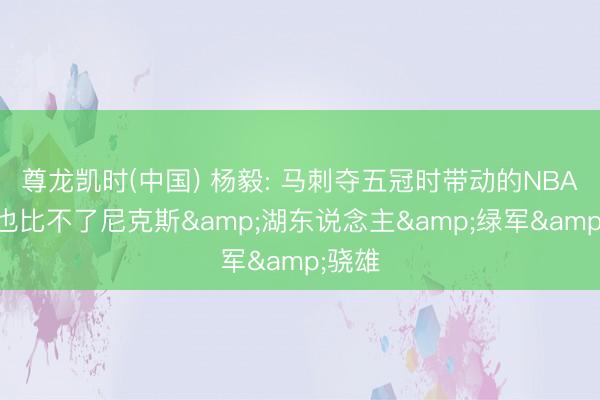 尊龙凯时(中国) 杨毅: 马刺夺五冠时带动的NBA市集也比不了尼克斯&湖东说念主&绿军&骁雄