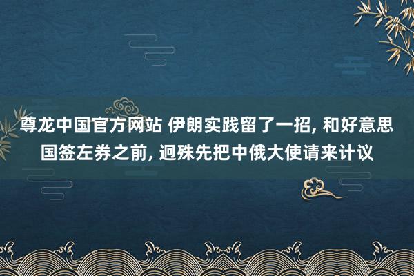 尊龙中国官方网站 伊朗实践留了一招， 和好意思国签左券之前， 迥殊先把中俄大使请来计议