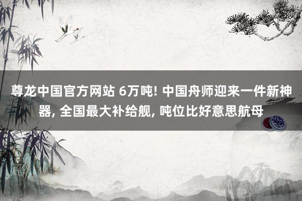 尊龙中国官方网站 6万吨! 中国舟师迎来一件新神器, 全国最大补给舰, 吨位比好意思航母